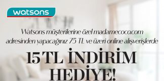 Watsons indirimleri Madame Coco’ya Taşıyor! Watsons İndirimleri Madam Coco'ya Taşıyor.