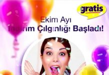 Gratisten Dev Cumhuriyet Bayramı indirimi (26 Ekim-29 Ekim) Gratis'ten Dev Cumhuriyet Bayramı indirimi
