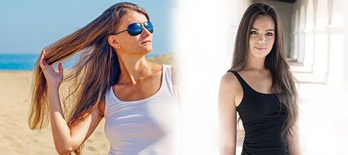 düz uzun saç modeli kadın